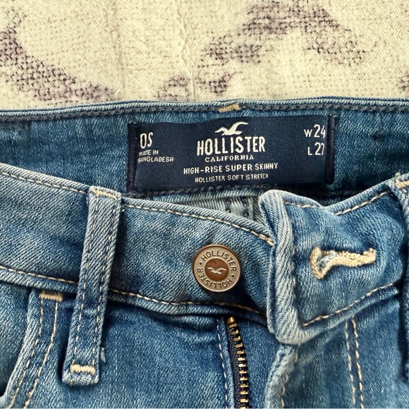 Hollister Ripped Blue Skinny Jeans Size 0 Short - Picture 2 of 3